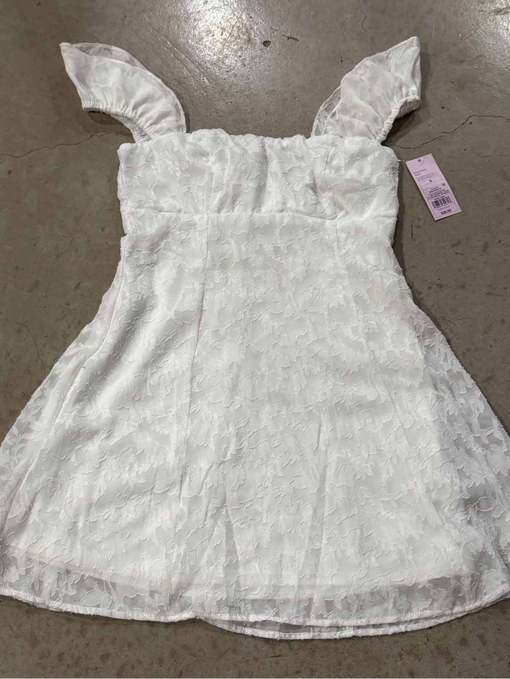 White Floral Textured Sundress